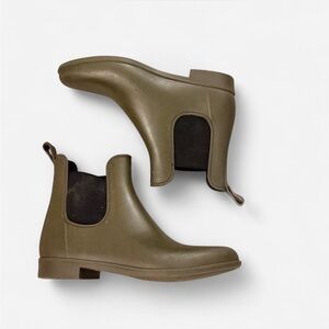 Women's Olive Green Chelsea Rain Booties